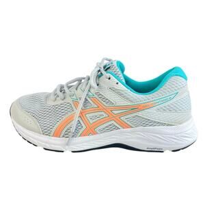 Asics Gel Contend 6 Women's White Blue Athletic Running Sneakers Shoes Size 10